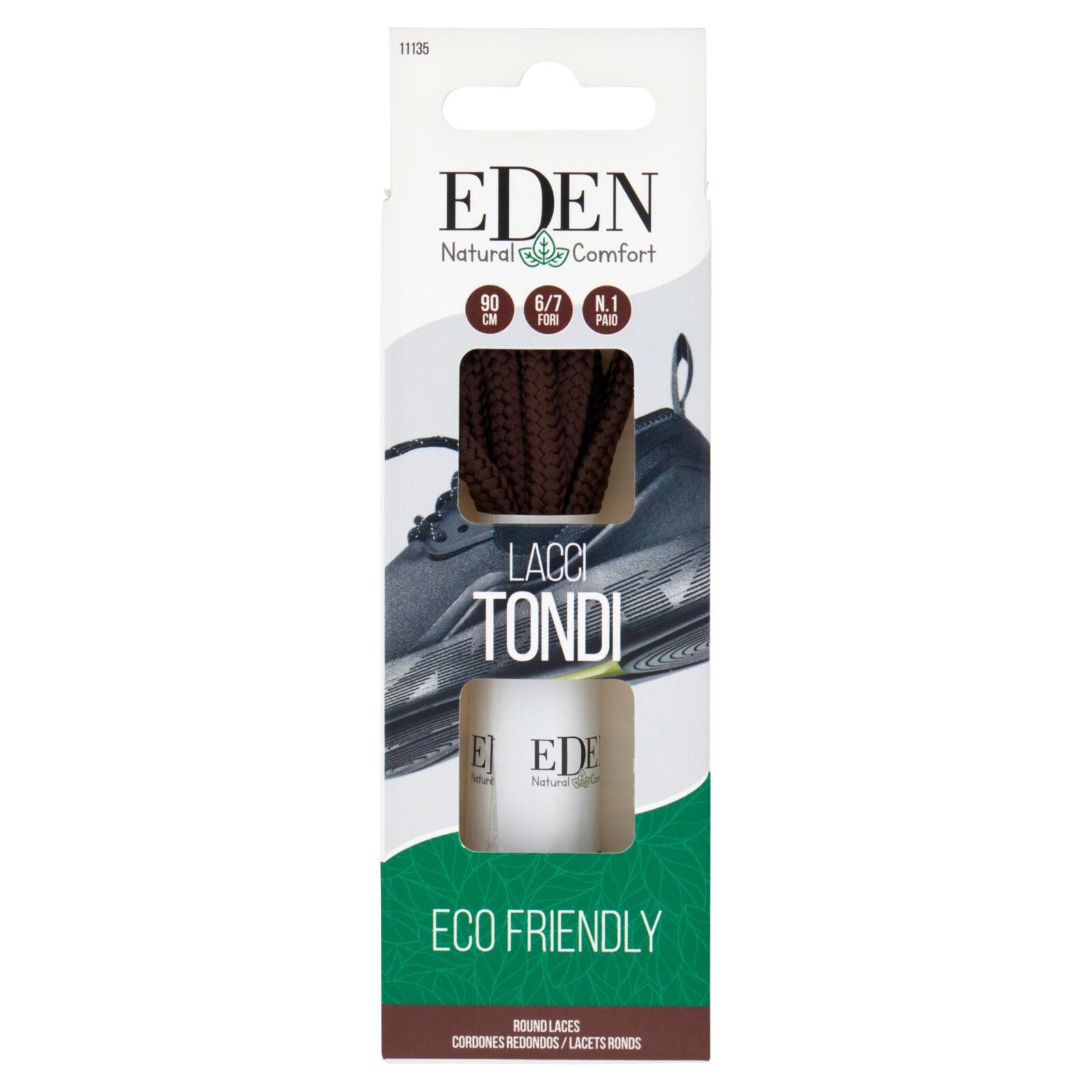 Eden Natural Comfort Lacci Tondi 90 cm 6/7 Fori 1 Paio ->