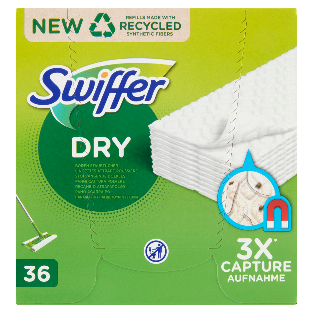 Swiffer 63 Panni Catturapolvere in Microfibra Dry, per Cattura