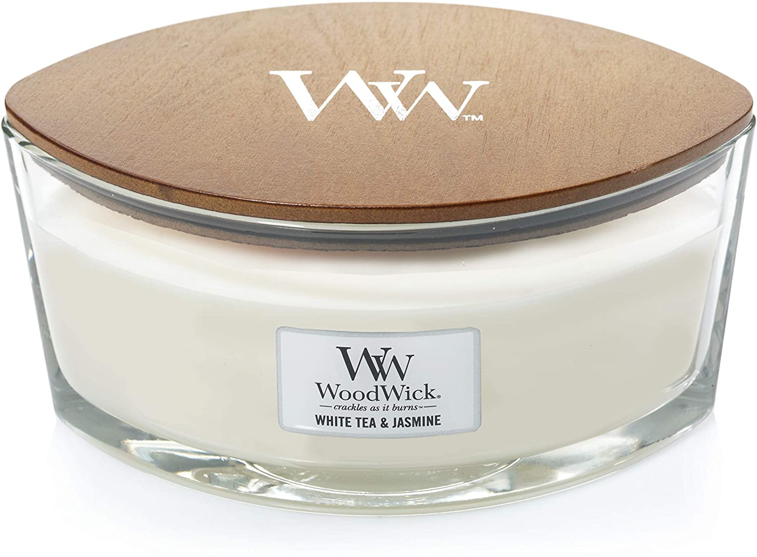 WoodWick - Candela Ellipse White Tea & Jasmine ->