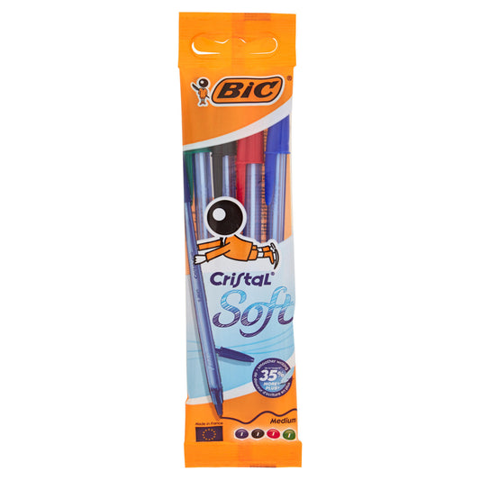 Bic Cristal Soft Medium 1,2 mm 1 blu 1 nera 1 rossa 1 verde