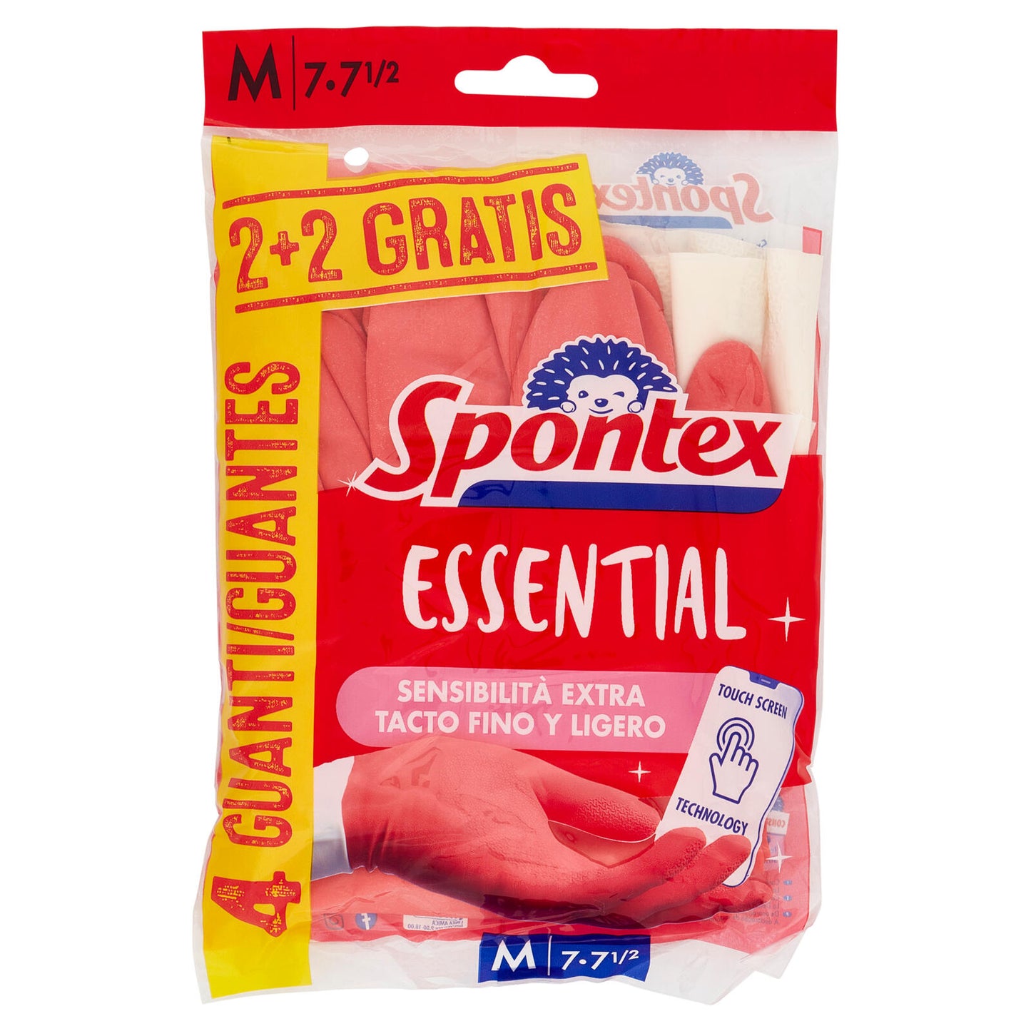 Spontex Guanti Casalinghi Essential 2+2 Taglia M