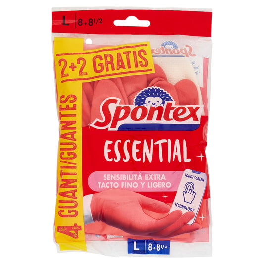 Spontex Guanti Casalinghi Essential 2+2 Taglia L