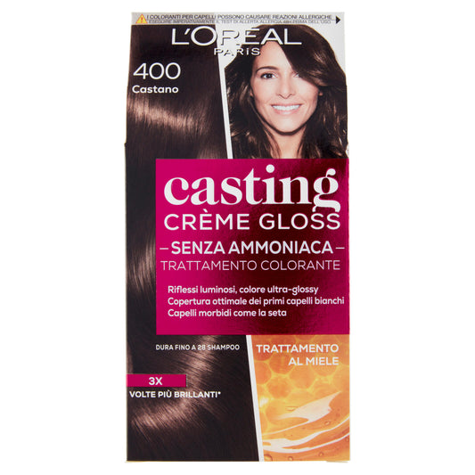 L'Oréal Paris Tinta Capelli Casting Creme Gloss, Senza Ammoniaca, 400 Castano