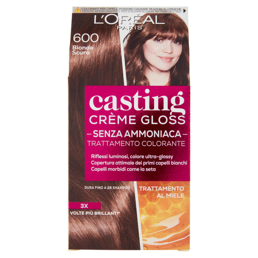 L'Oréal Paris Tinta Capelli Casting Creme Gloss, Senza Ammoniaca, 600 Biondo Scuro