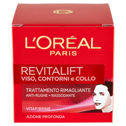 L'Oréal Paris Revitalift Viso, Contorni e Collo Trattamento Rimagliante Anti-Rughe+Rassodante 50 ml