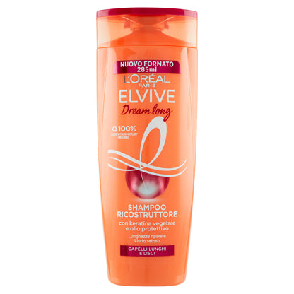 L'Oréal Paris Shampoo Elvive Dream Long, Per Capelli Lisci, 285 ml