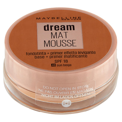 Maybelline New York Fondotinta Dream Mat Mousse, Base Opacizzante in Mousse, 48 Sun Beige