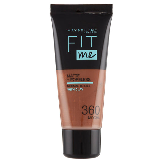 Maybelline New York Fondotinta Fit Me Matte&Poreless, Finish Opacizzante, 360 Mocha