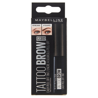 Maybelline New York Tinta Sopracciglia Tattoo Brow Peel-Off, Dura fino a 3 Giorni, Black Brown