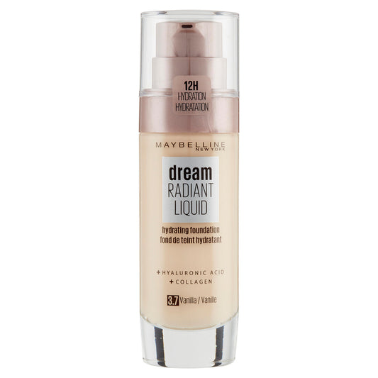 Maybelline New York Fondotinta Dream Satin Liquid, Look Naturale, SPF 19, 37 Vanilla