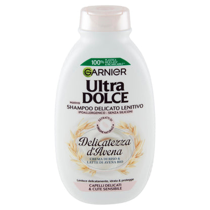 Garnier Ultra Dolce Shampoo Delicatezza D'Avena per capelli delicati- con crema di riso, 250 ml