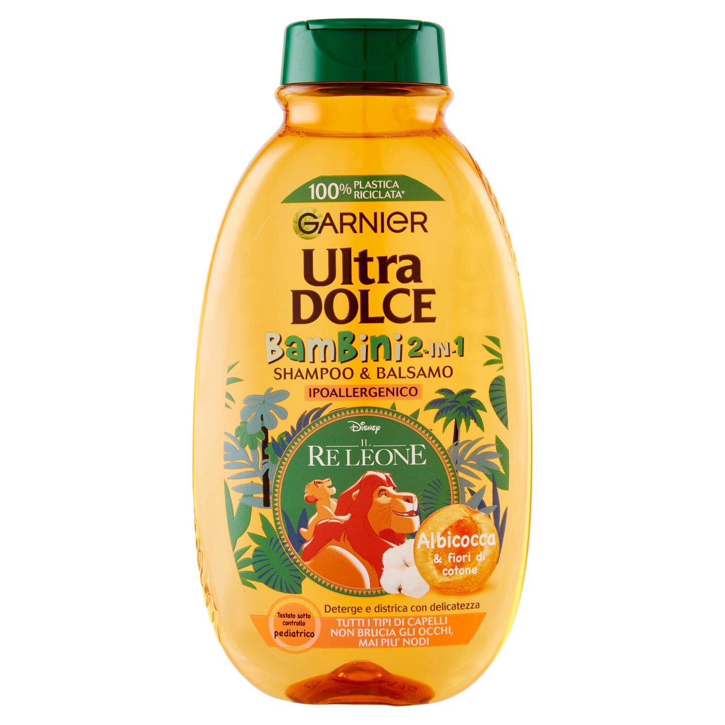 Garnier Ultra Dolce Shampoo 2in1 per Bambini all'albicocca e fiori di cotone, senza parabeni, 250 ml