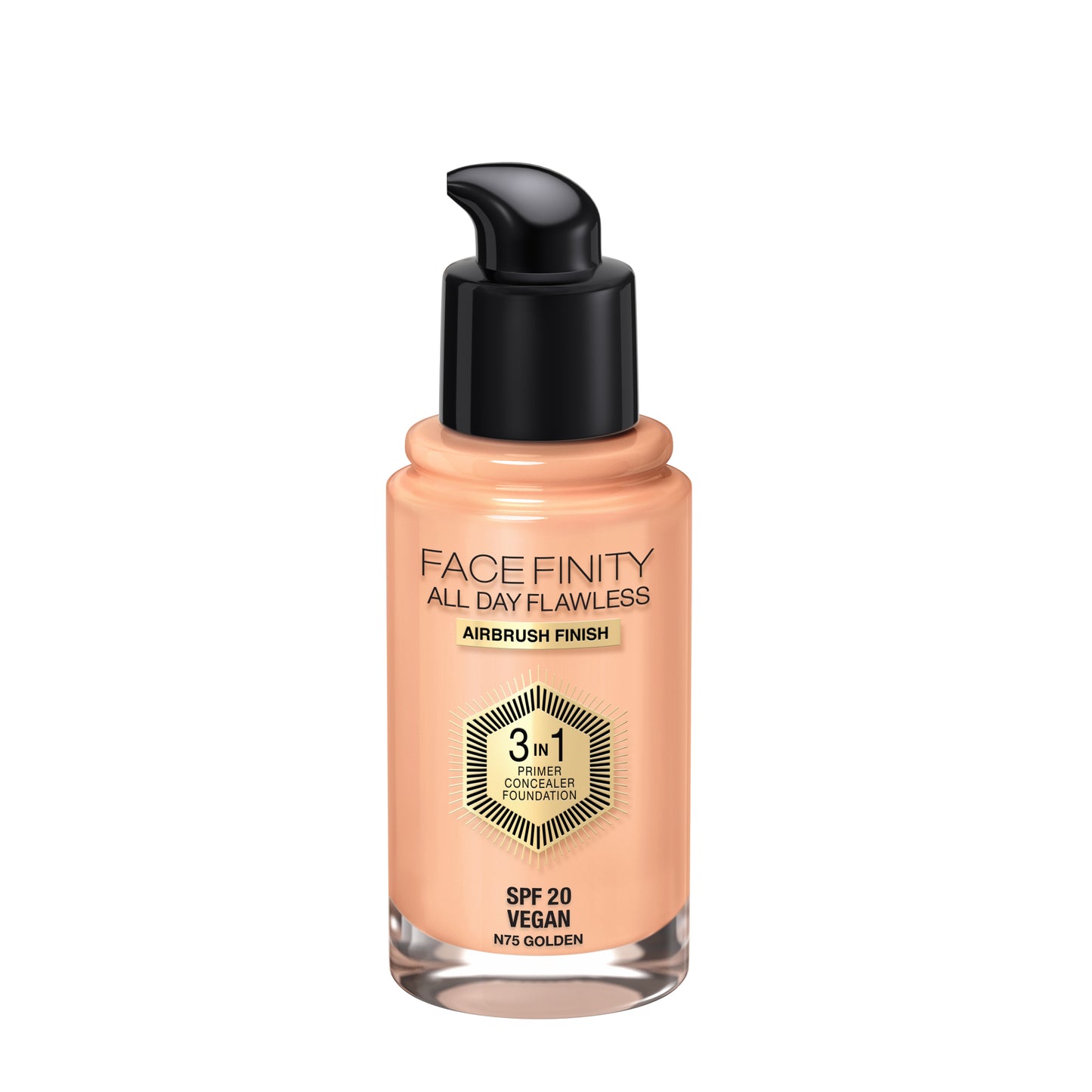 Max Factor - Facefinity All Day Flawless 3in1 - Fondotinta Liquido a Lunga Durata - 075 Golden -30 ml