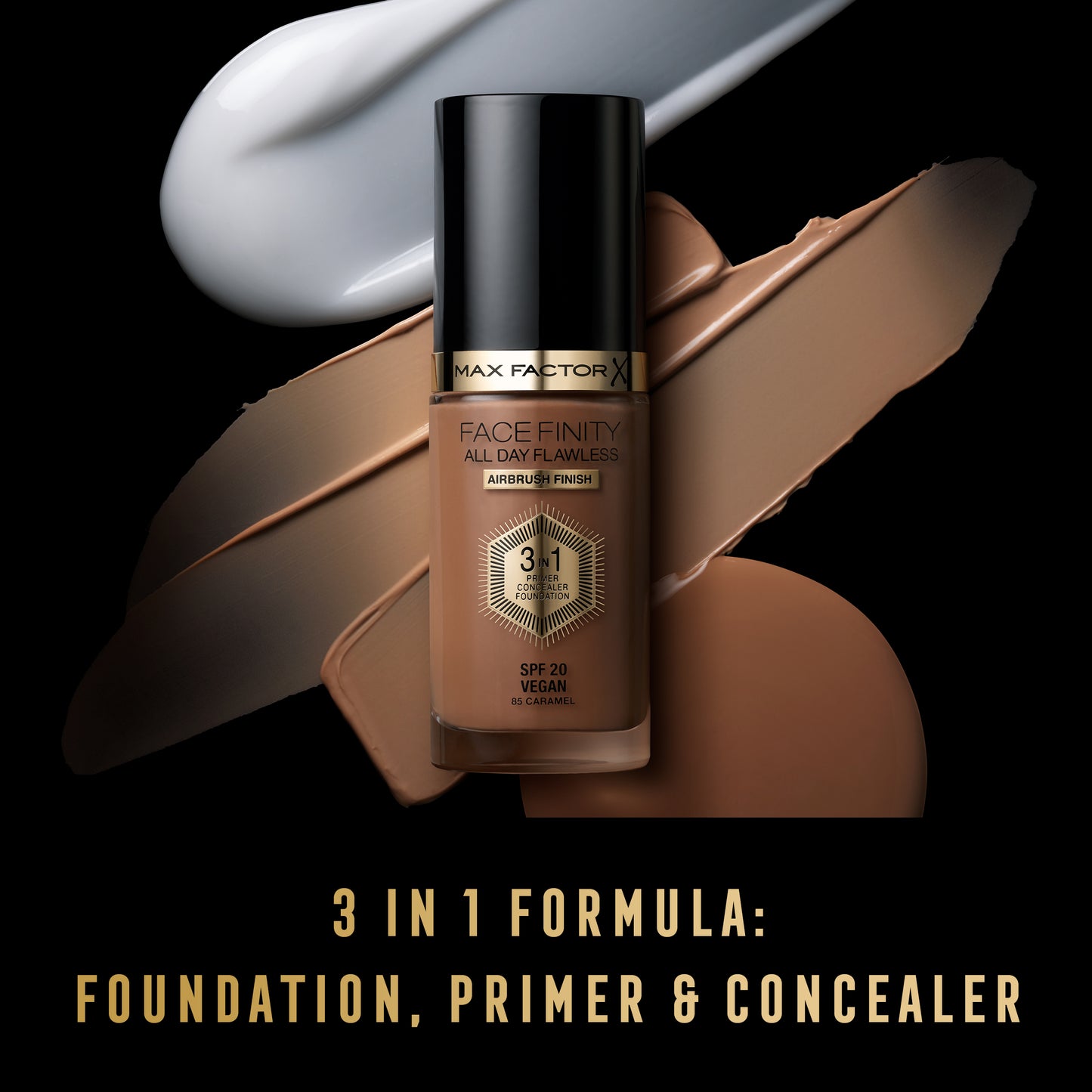 Max Factor - Facefinity All Day Flawless 3in1 - Fondotinta Liquido a Lunga Durata - 075 Golden -30 ml