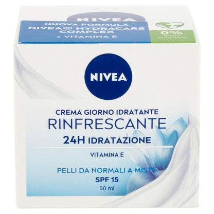 Nivea Crema Giorno Idratante Rinfrescante 24H Idratazione SPF 15 50 ml