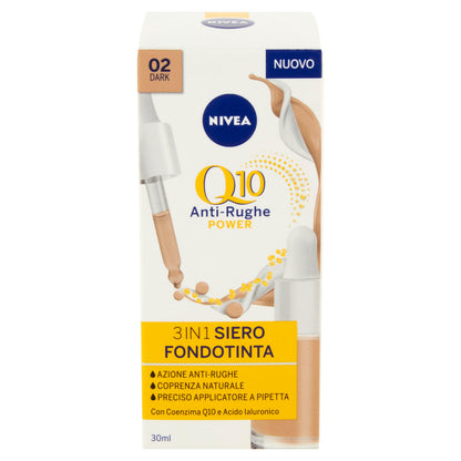 Nivea Q10 Anti-Rughe Power 3in1 Siero Fondotinta 02 Dark 30 ml