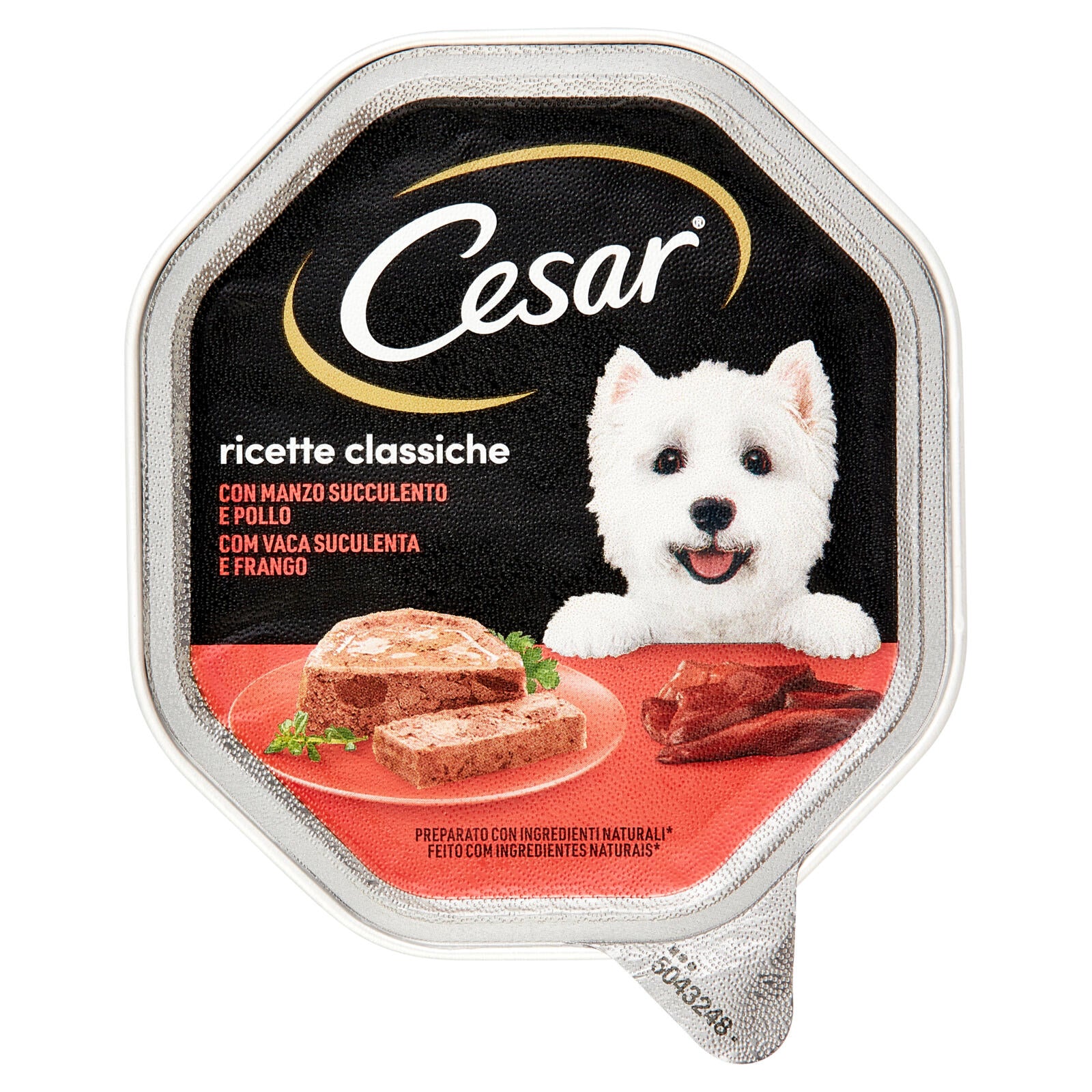 Cesar Ricette Classiche Cibo Umido Cane in Vaschetta con Manzo Succulento e Pollo 150 g