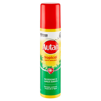 Autan Tropical Spray Insetto Repellente e Antizanzare Tigre, Comuni e Tropicali, 100ml