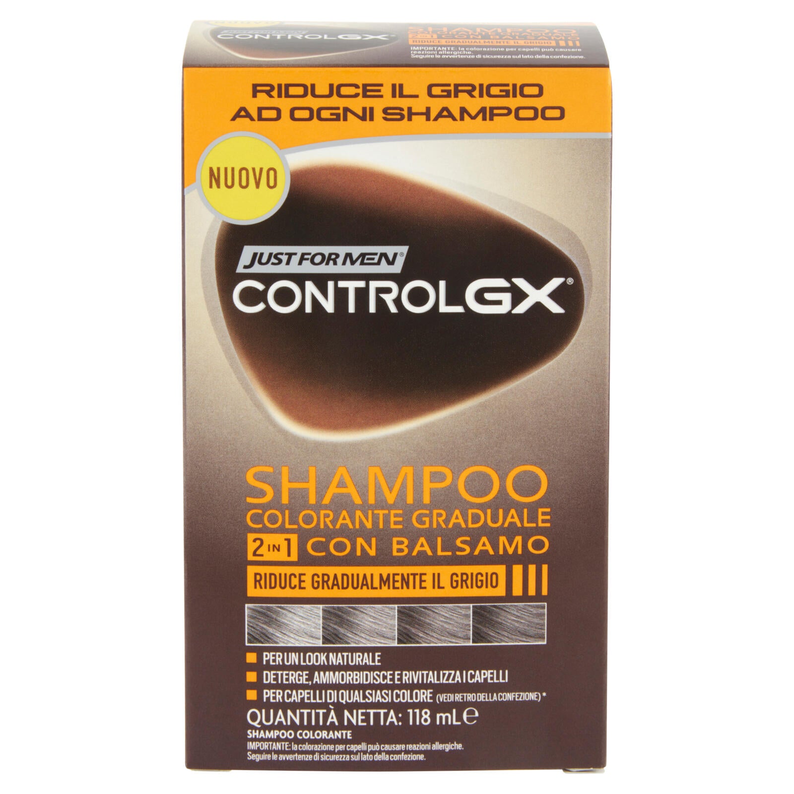 Just For Men Control GX Shampoo Colorante Graduale 2in1 con Balsamo 118 mL  ->