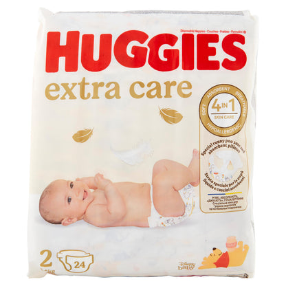 Huggies extra care Pannolini 2 3-6 Kg 24 pz