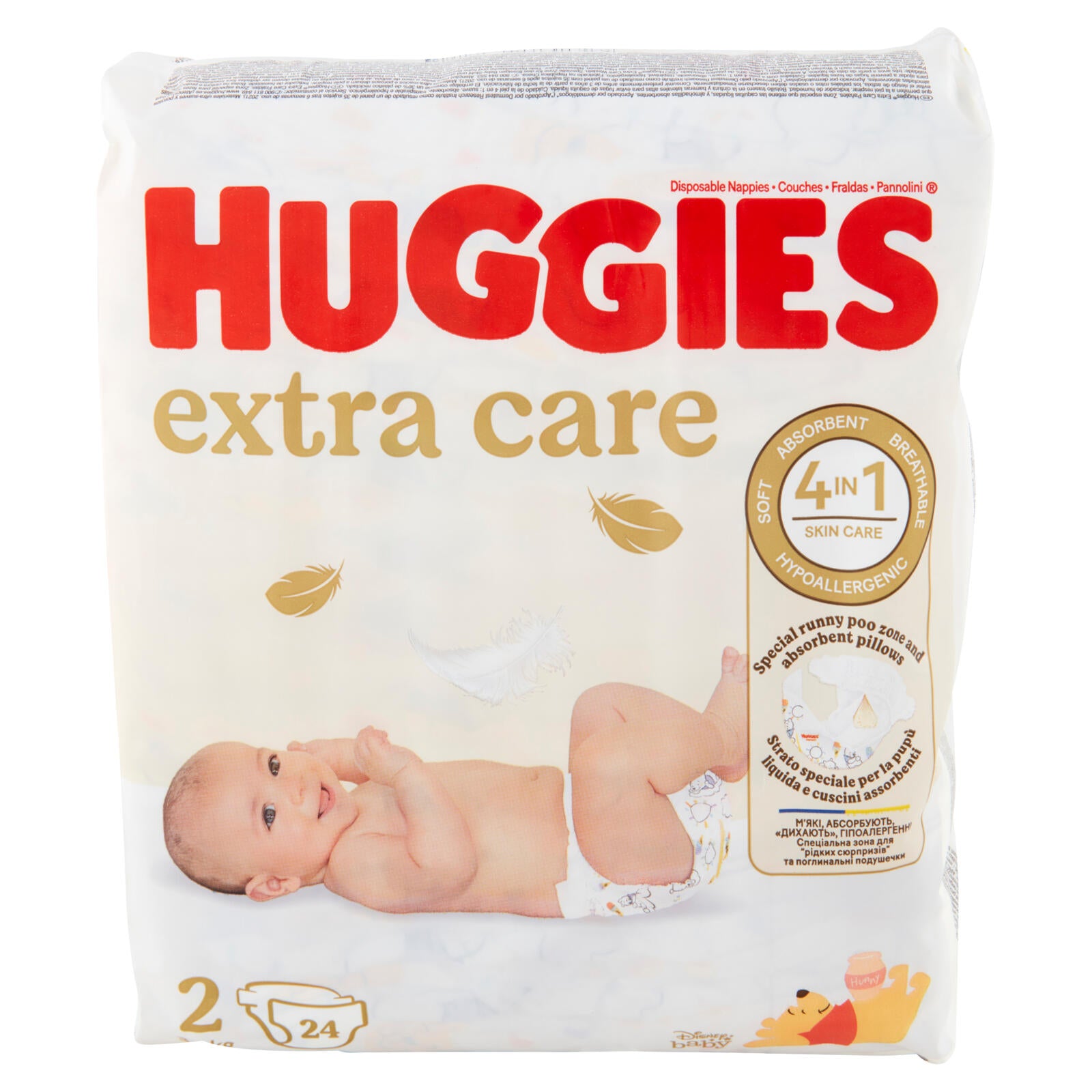 Huggies extra care Pannolini 2 3-6 Kg 24 pz