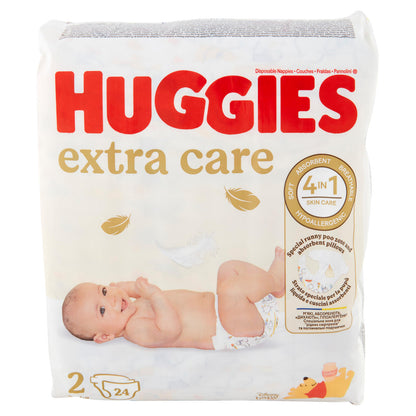 Huggies extra care Pannolini 2 3-6 Kg 24 pz