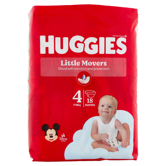 Huggies Little Movers Pannolini 4 7-18 Kg 18 pz