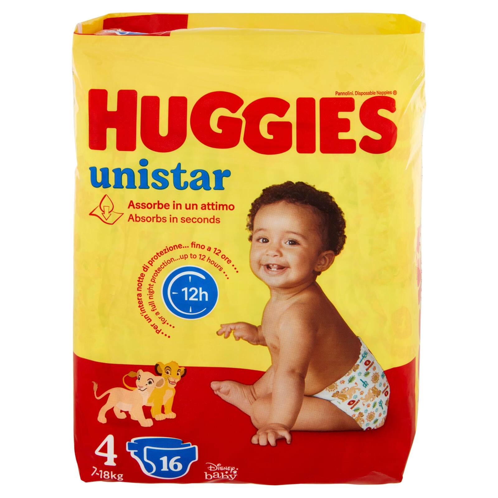 Huggies unistar Pannolini 4 7-18 Kg 16 pz