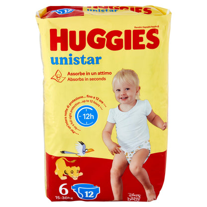 Huggies unistar Pannolini 6 15-30 Kg 12 pz