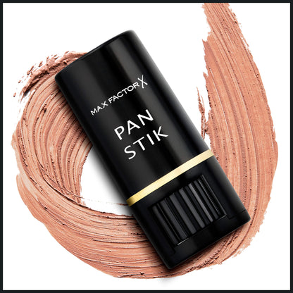 Max Factor - Fondotinta Compatto Pan Stik - Stick Multiuso 3in1: Fondotinta, Correttore e Contouring - 014 Cool Copper - 9 g