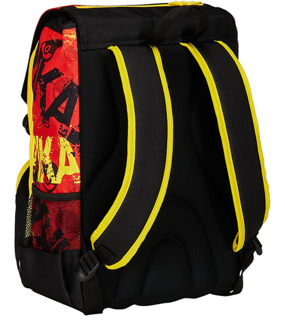 Seven Zaino Scuola Estensibile POKEMON - PIKACHU, Giallo Rosso - Zaino Doppio Scomparto Sdoppiabile Tramite Zip e Con Tasca Porta Borraccia, Zaino Bambino