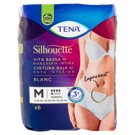 Tena Silhouette Vita Bassa Biancheria Intima Blanc Normal M 6 pz