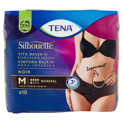 Tena Silhouette Vita Bassa Biancheria Intima Noir Normal M 10 pz