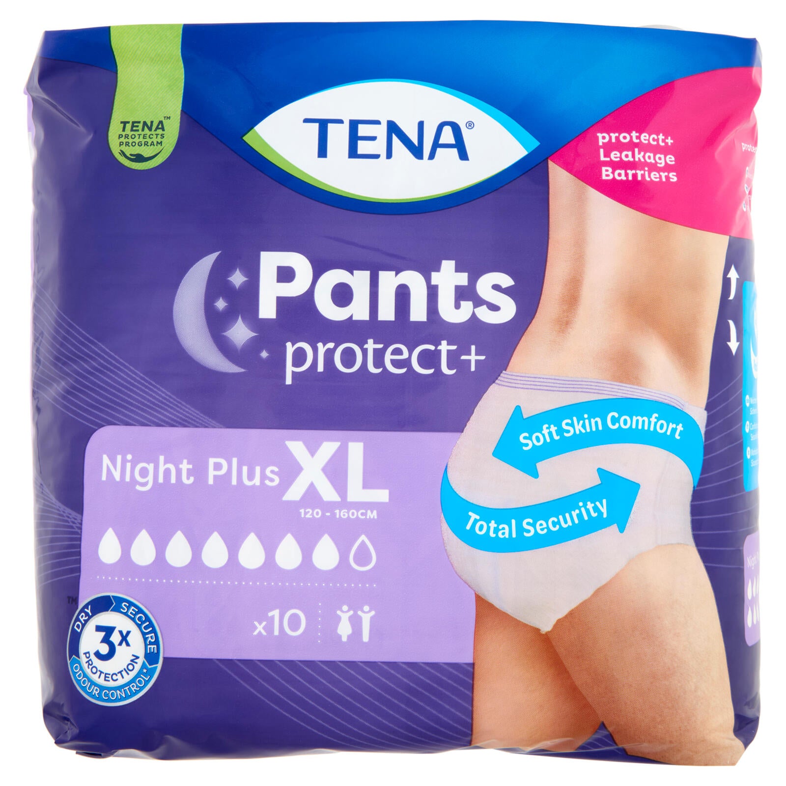 Tena Pants protect+ Night Plus XL 10 pz