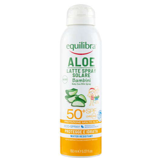 equilibra Aloe Latte Spray Solare Bambini 50⁺ SPF Protezione Molto Alta 150 ml