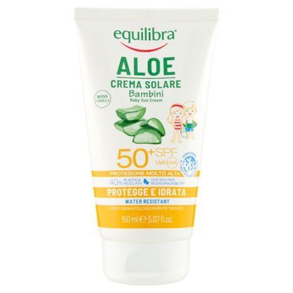 equilibra Aloe Crema Solare Bambini 50⁺ SPF Protezione Molto Alta 150 ml