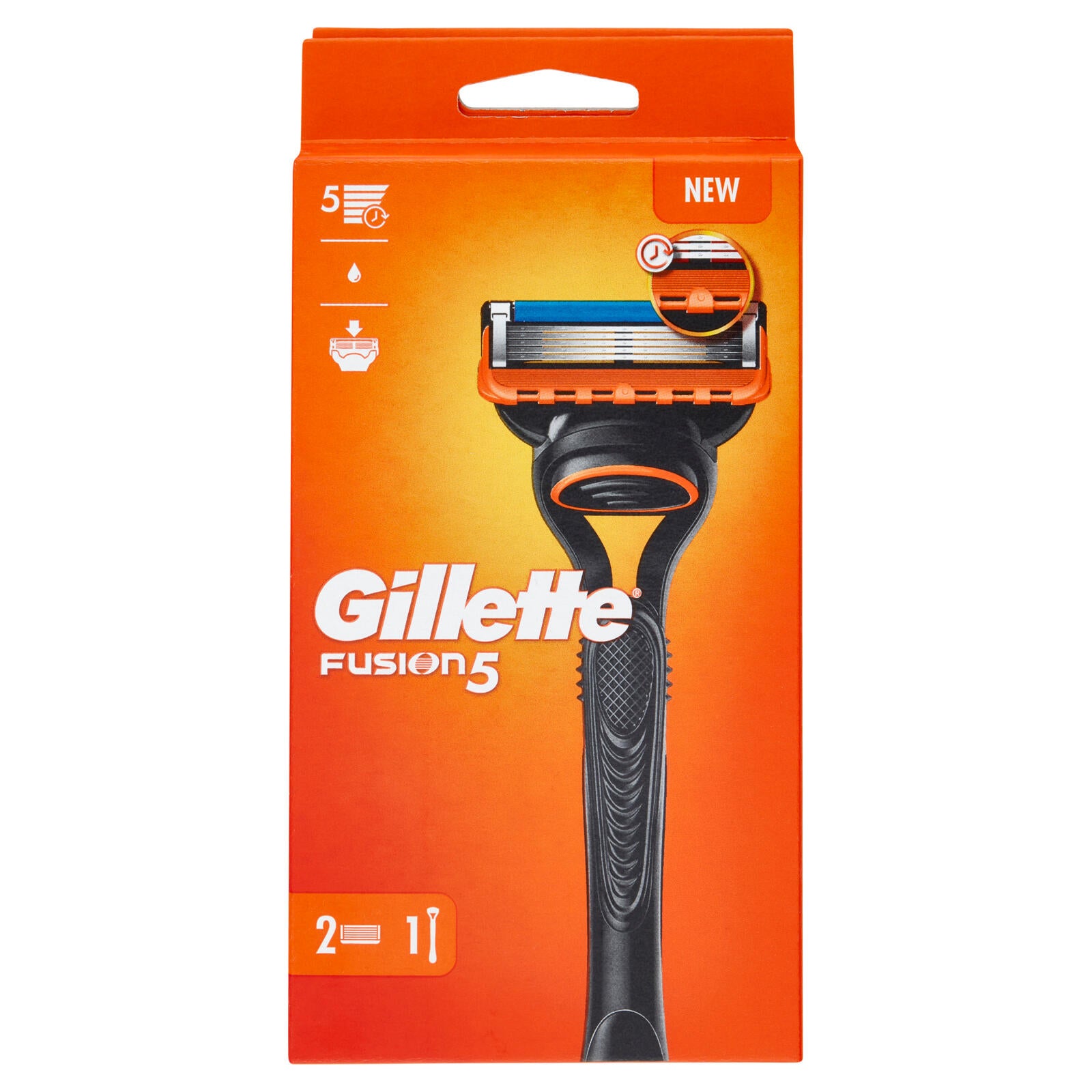 Gillette Rasoio Uomo Fusion5 a 5 lame, 1 Manico + 2 Lamette Barba