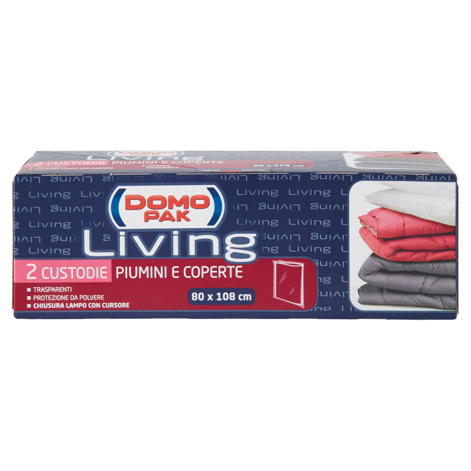 DOMOPAK LIVING CUSTODIA MAGLIE E CAMICIE CON CHIUSURA LAMPOCLICK - CM 31X43  9 PZ - PiùMe