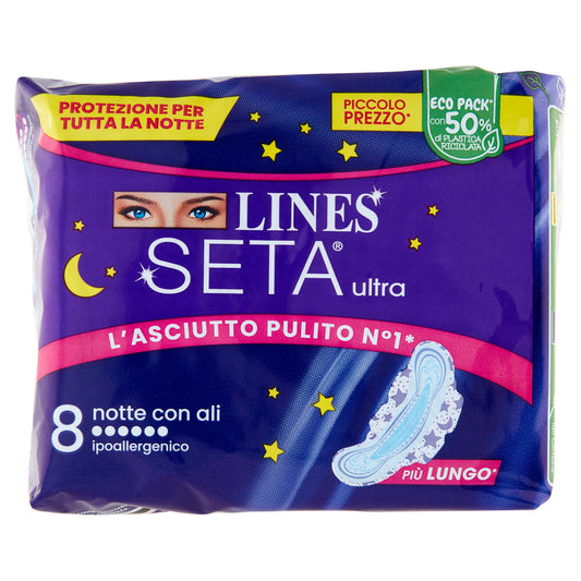 Lines Seta ultra notte con ali 8 pz