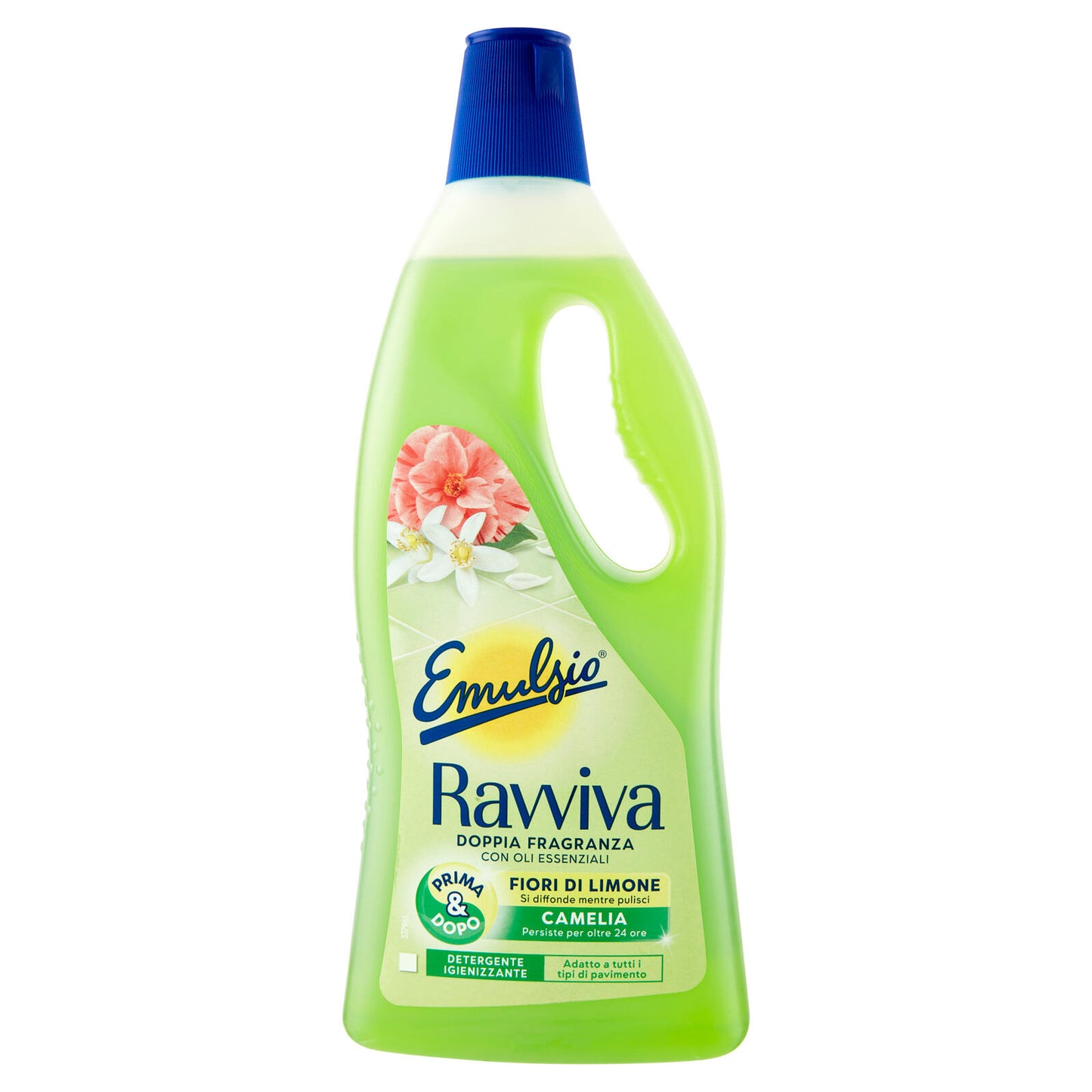 Emulsio Ravviva Doppia Fragranza Fiori di Limone Camelia Detergente Igienizzante 750 ml