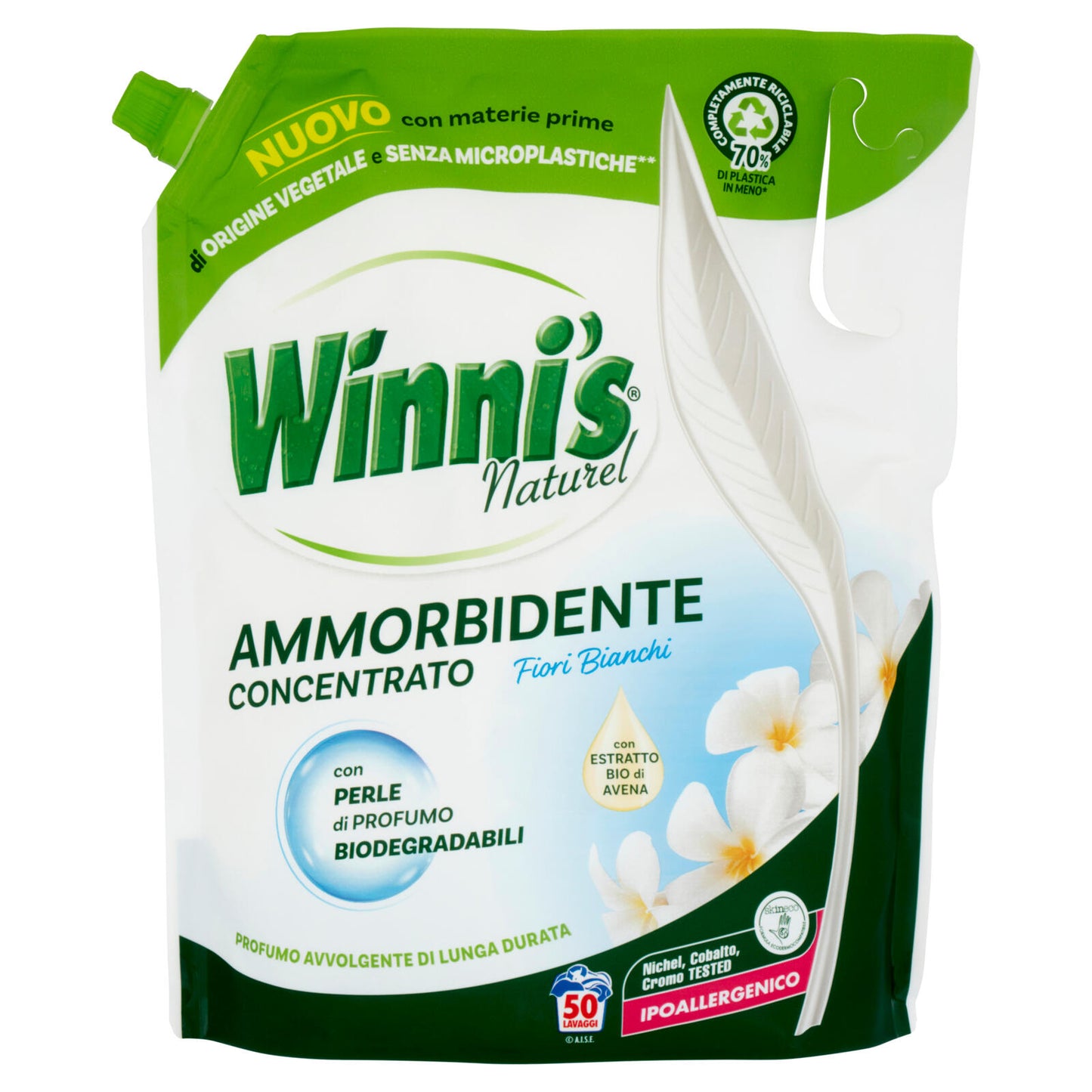 Winni's Naturel Ammorbidente Concentrato Fiori Bianchi pouch 50 Lavaggi 1,25 l