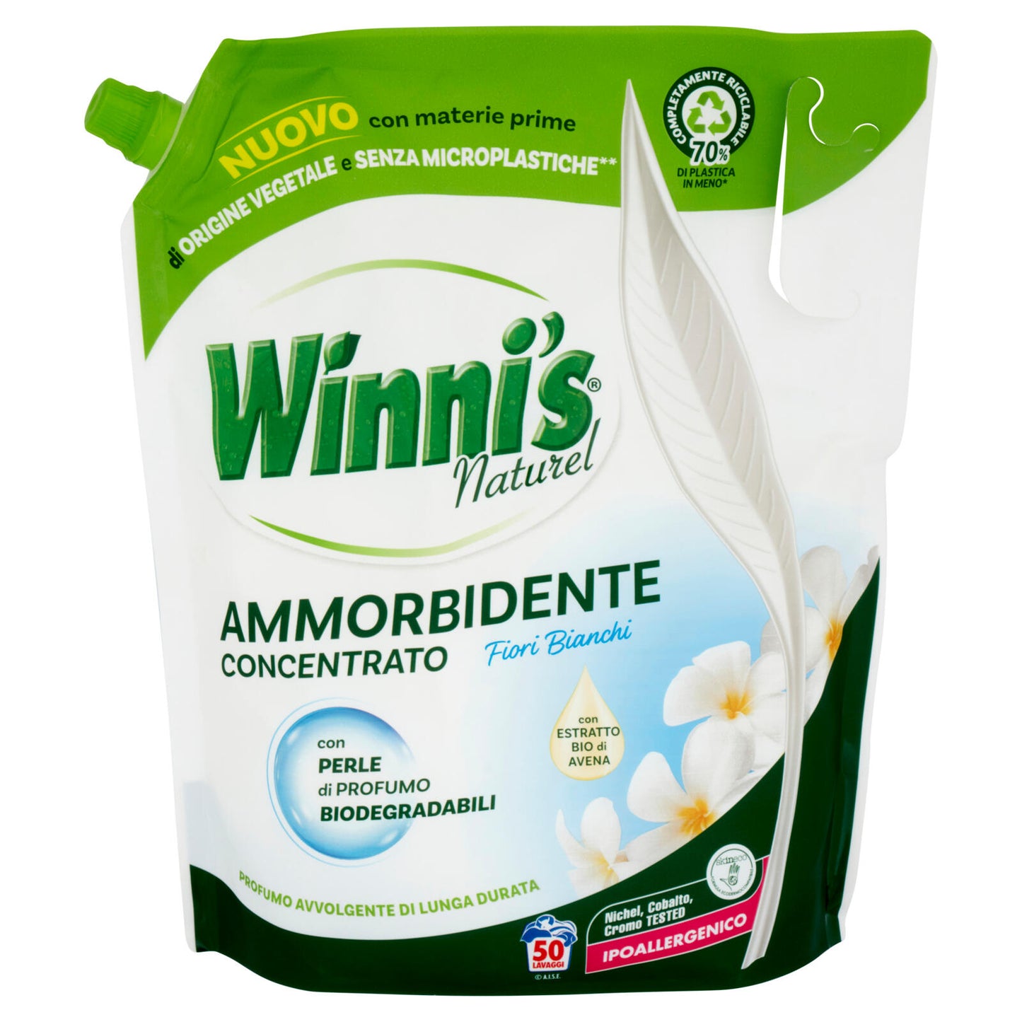 Winni's Naturel Ammorbidente Concentrato Fiori Bianchi pouch 50 Lavaggi 1,25 l