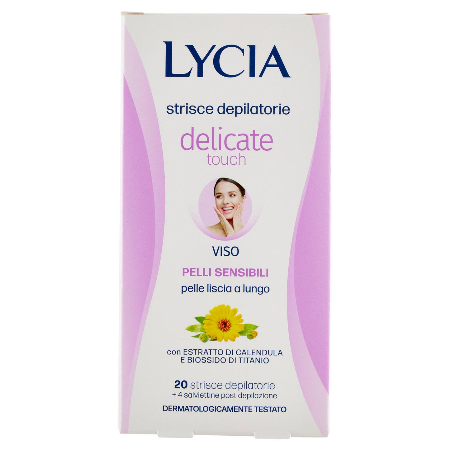 Lycia delicate touch strisce depilatorie Viso Pelli Sensibili 20 strisce + 4 salviettine