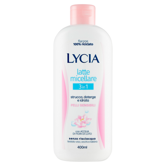 Lycia - Strucca, deterge e idrata occhi, viso e labbra con Acqua di Fiori di Loto - 400 ml