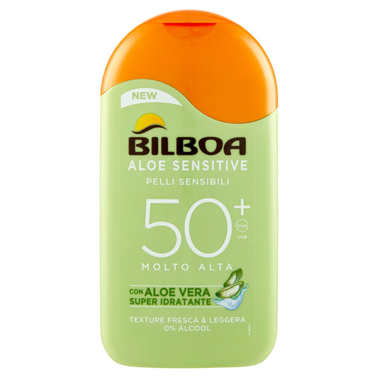 Bilboa Aloe Sensitive Pelli Sensibili 50⁺ Molto Alta con Aloe Vera 200 ml