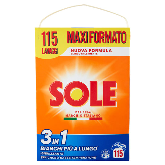 Sole Polvere lavatrice Bianco Splendente 115 lavaggi 5,75 kg