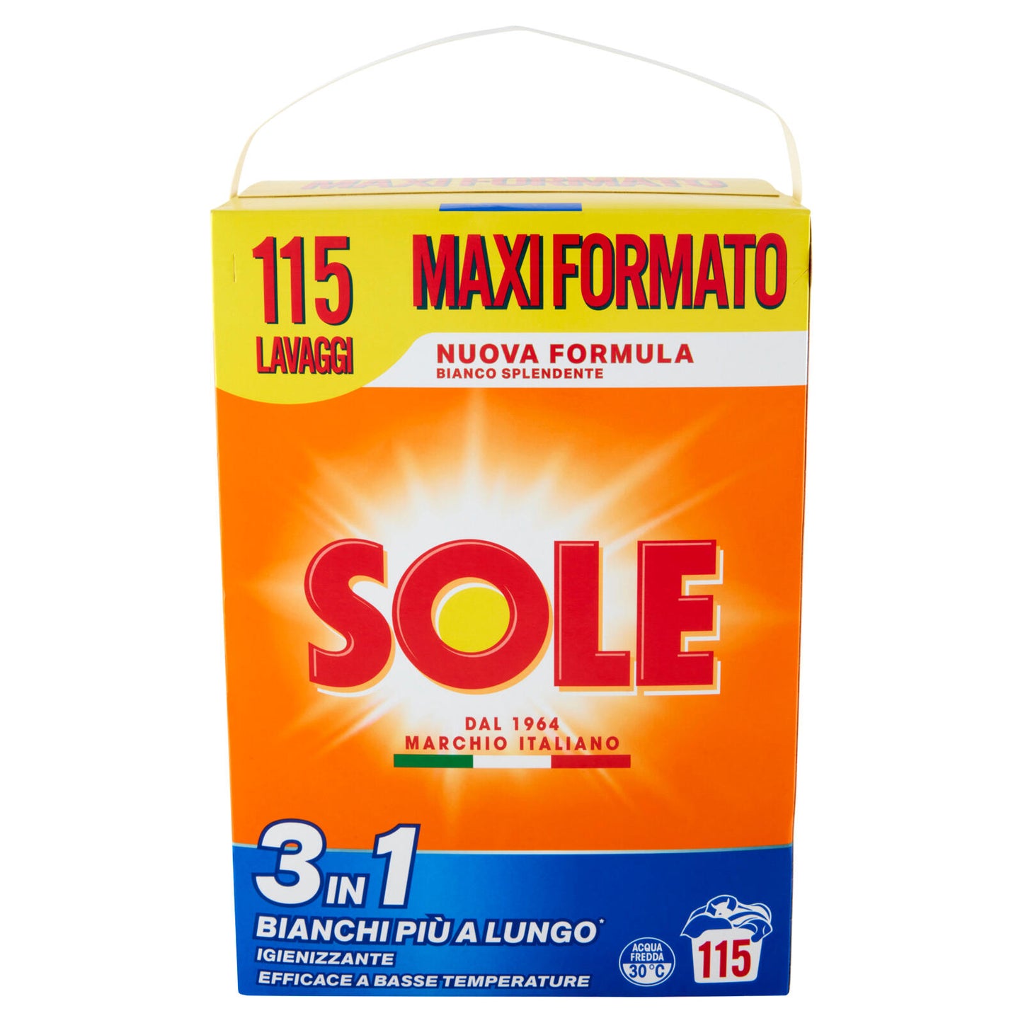 Sole Polvere lavatrice Bianco Splendente 115 lavaggi 5,75 kg