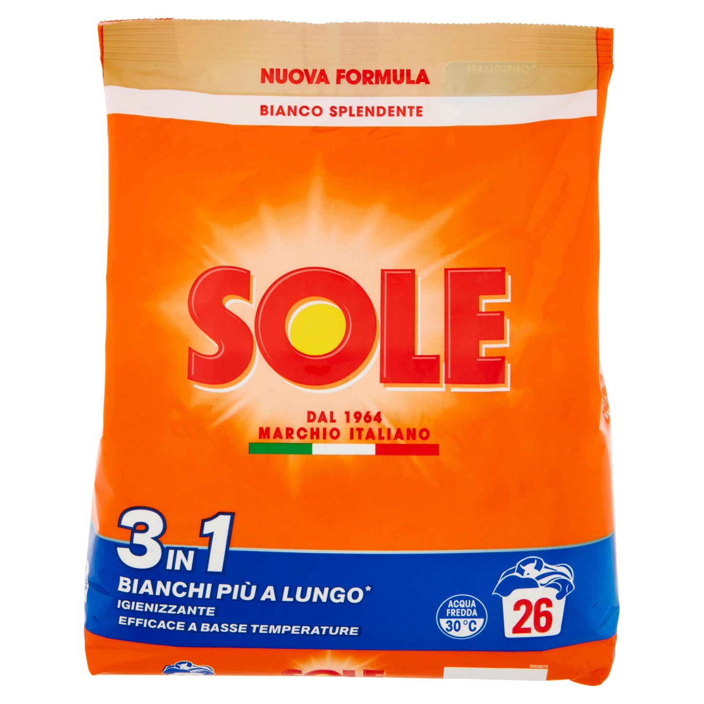 Sole Polvere lavatrice Bianco Splendente 26 lavaggi 1,3 kg