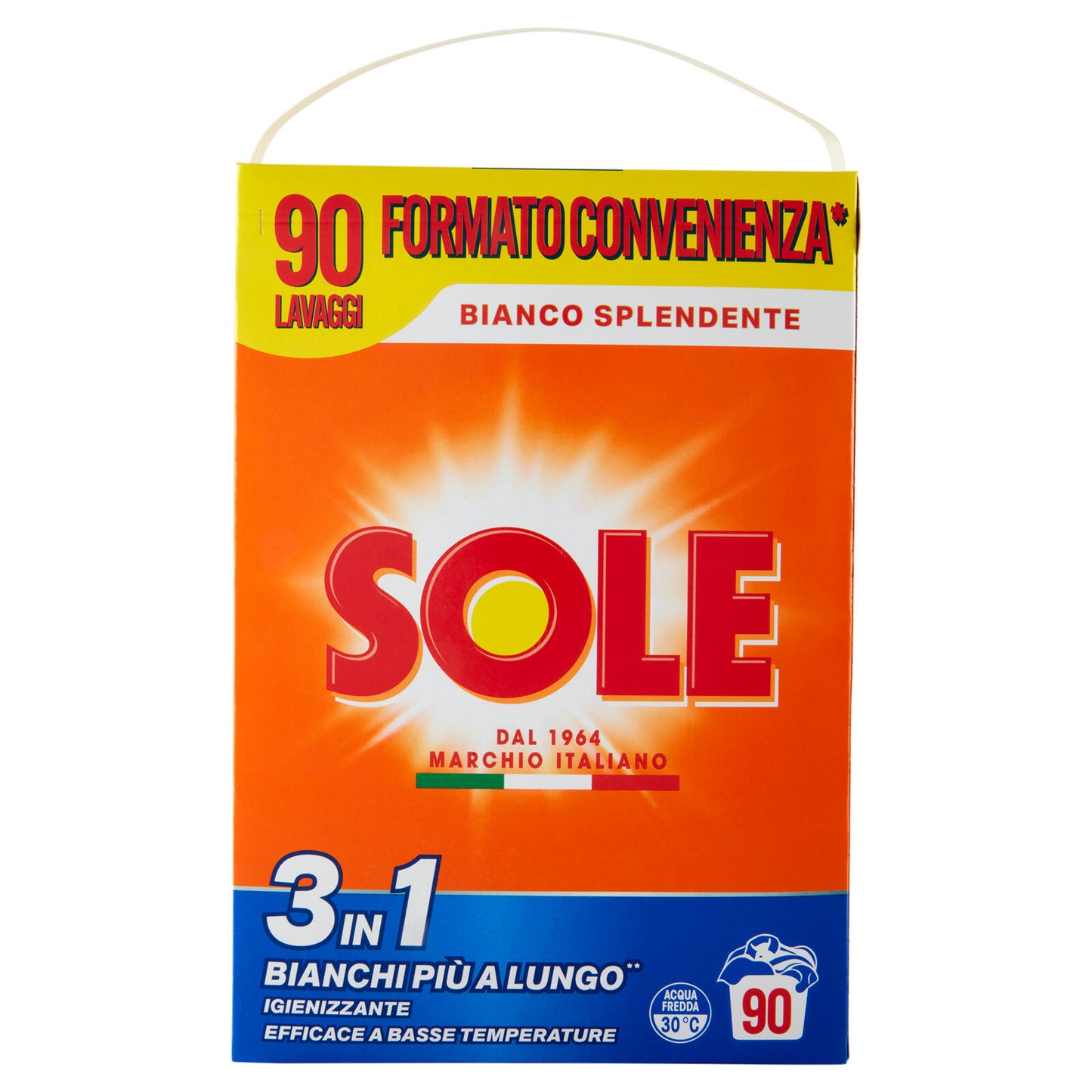 Sole Bianco Splendente Polvere lavatrice 90 misurini 4,5 kg