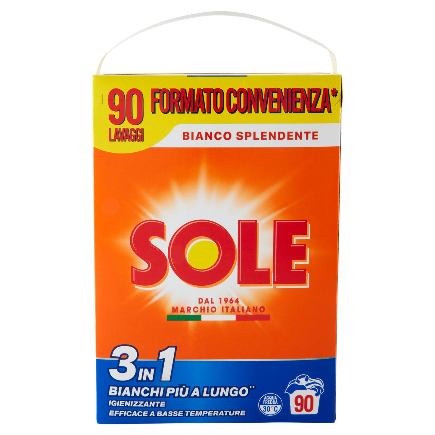 Sole Bianco Splendente Polvere lavatrice 90 misurini 4,5 kg